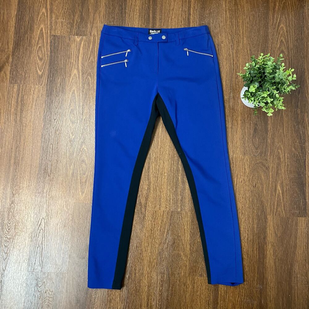 Barbour Vibrant Blue April Skinny Moto Trouser Pants Size 12